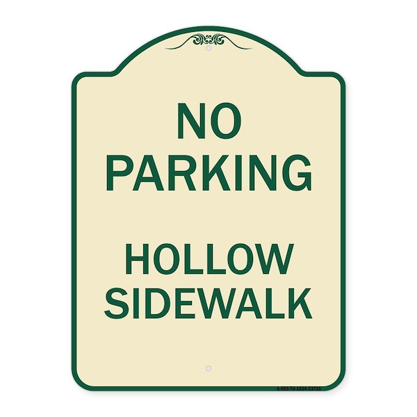Signmission No Parking Hollow Sidewalk Heavy-Gauge Aluminum Architectural Sign, 24" x 18", TG-1824-23726 A-DES-TG-1824-23726 - main